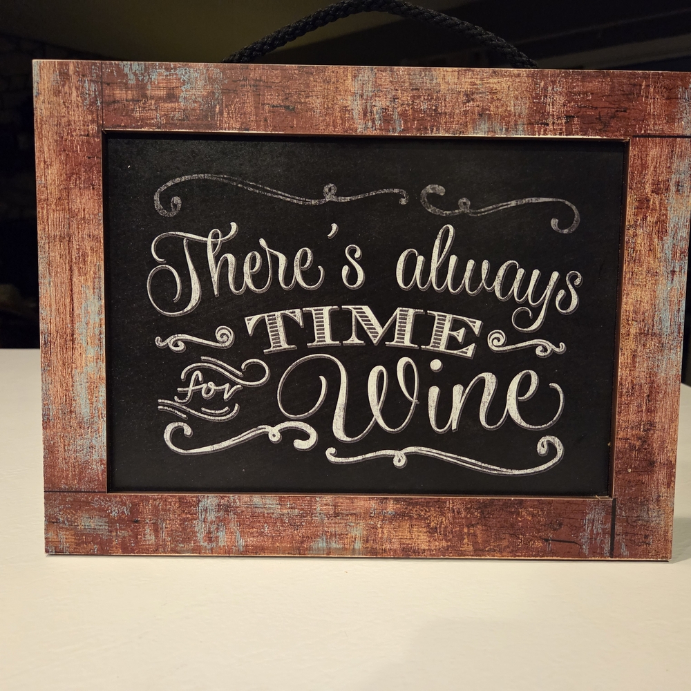 Rustic Wooden Wine Quote Wall Art